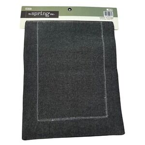 The Spring Shop Table Runner Dark Gray Chambray Cotton 14"x72" Farmhouse